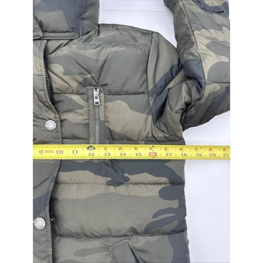Abercrombie Kids Girls Camo Parka Jacket Faux Fur Lining Hood Size 9/10 Medium